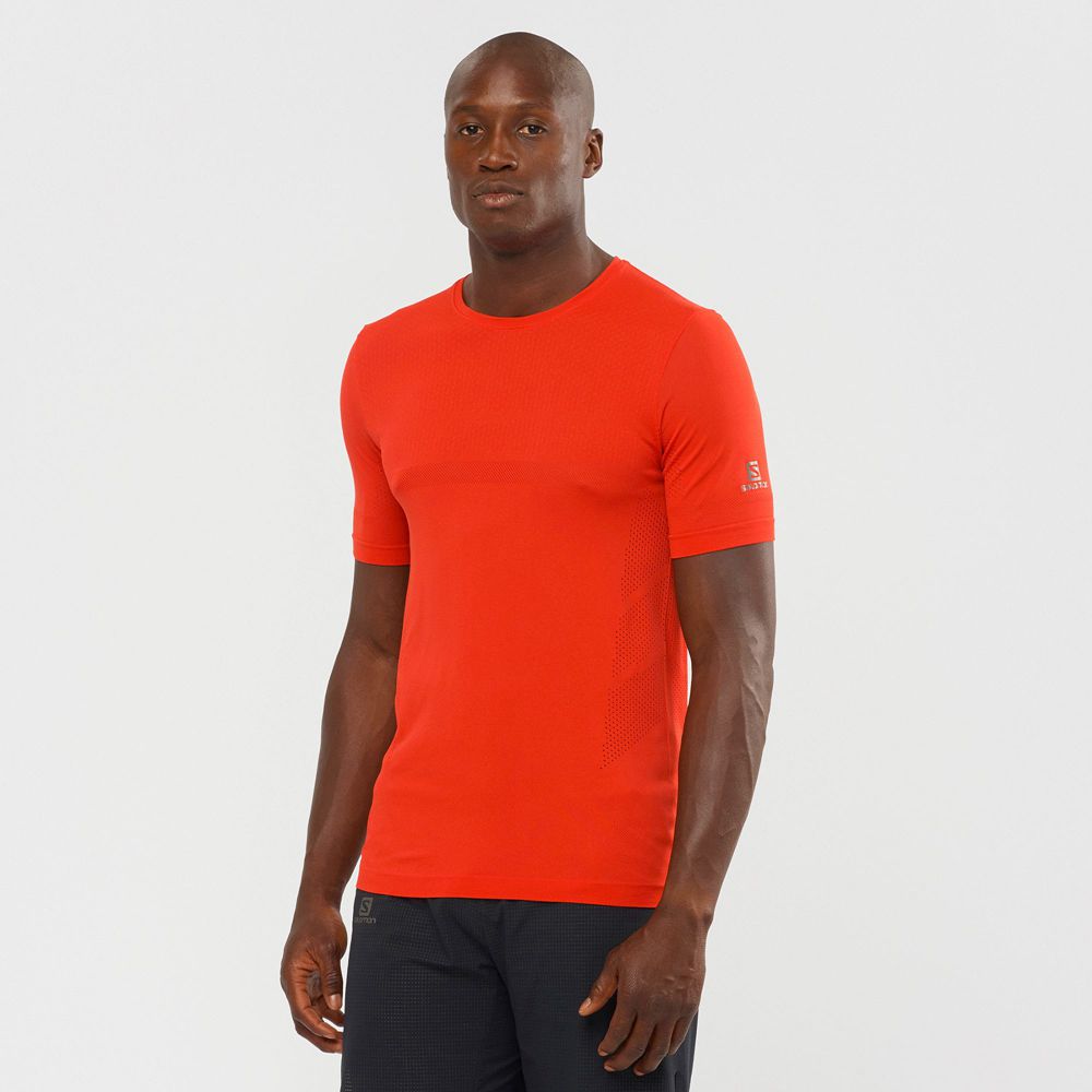 T-Shirts Salomon Homme Orange - Salomon SENSE SEAMLESS M - France (2596-AYKLQ)